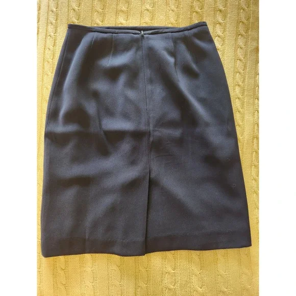 Classic Kasper Navy Skirt Suit Set | Prof 2pc Blazer & Pencil Skirt | Sz 4 - Picture 10 of 10
